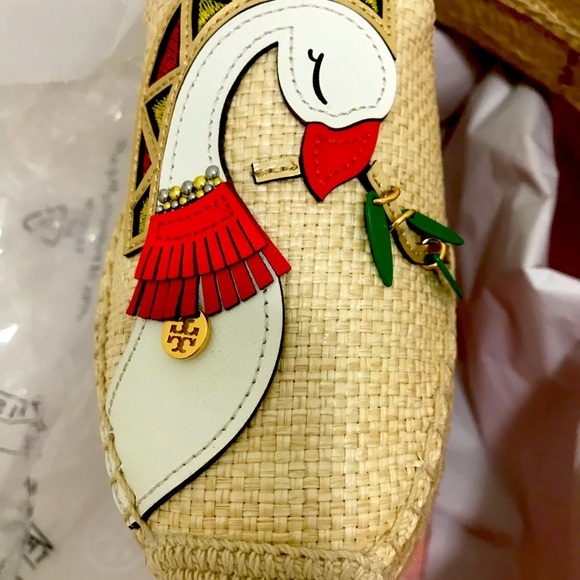 Tory Burch Parrot Espadrille Raffia/Calf Leather - Picture 6 of 13